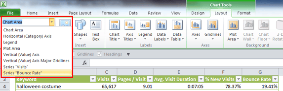 Choose series in Excel