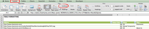 Excel for Mac gridlines
