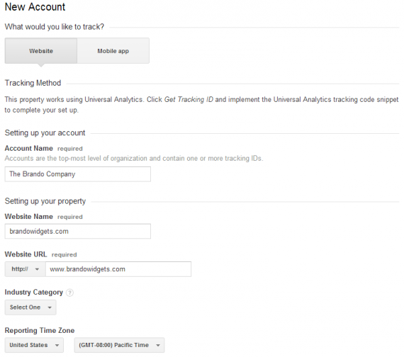 Google Analytics Account Settings