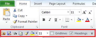 Quick Access Toolbar in Excel