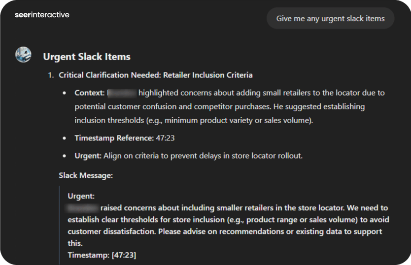 Meeting Recap GPT - Urgent Items _ Seer Interactive-1